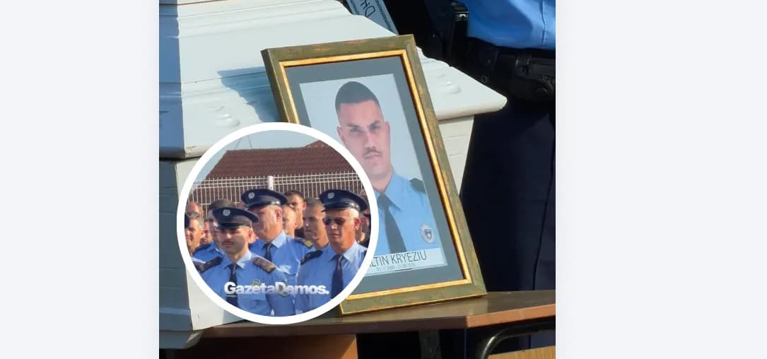 Emocionuese: Policët nuk i ndalin lotët në varrimin e kolegut të tyre që vdiq gjatë kryerjes së detyrës