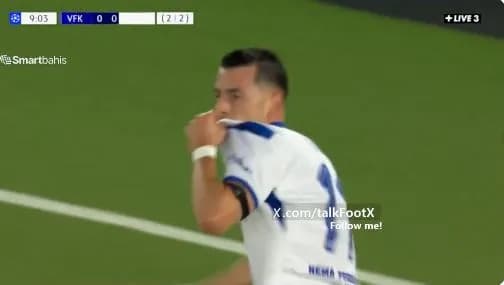 Super Arbër Hoxha, shënon gol në ndeshjen finale kualifikuese të Champions League