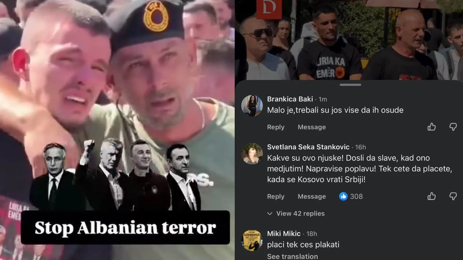 Mallkime, ofendime e festime me "shampanjë", serbët i gëzohen dënimit të ish-krerëve të UÇK-së - mobilizohen me propagandë në komente