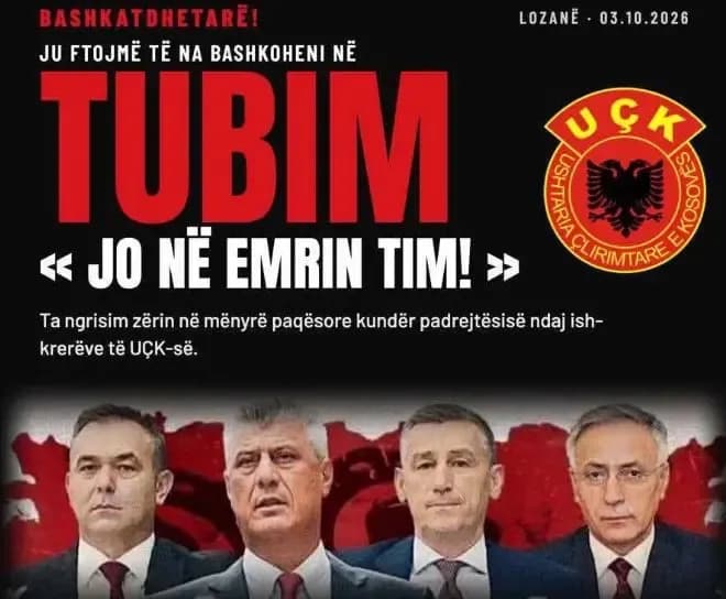 Diaspora në Lozanë proteston në mbështetje të ish-krerëve të UÇK-së