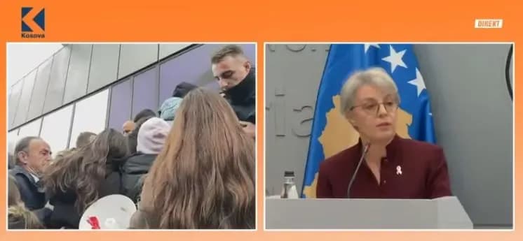 Protestuesit tentojnë të hyjnë në Qeveri, derisa ministrat po mbajnë konferencën