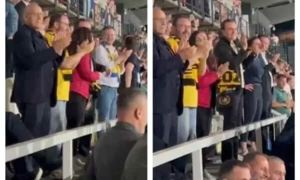 Momenti kur Osmani dhe Kurti përqafohen pas golit të parë të Kosovës ndaj Suedisë