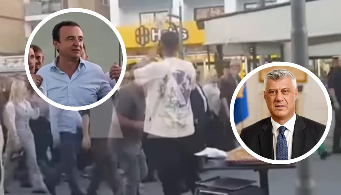 “Thaçi, Thaçi”, shtyhen mes vete përkrahësit e PDK e VV në Vushtrri teksa kalon Kurti- dikush edhe fyen