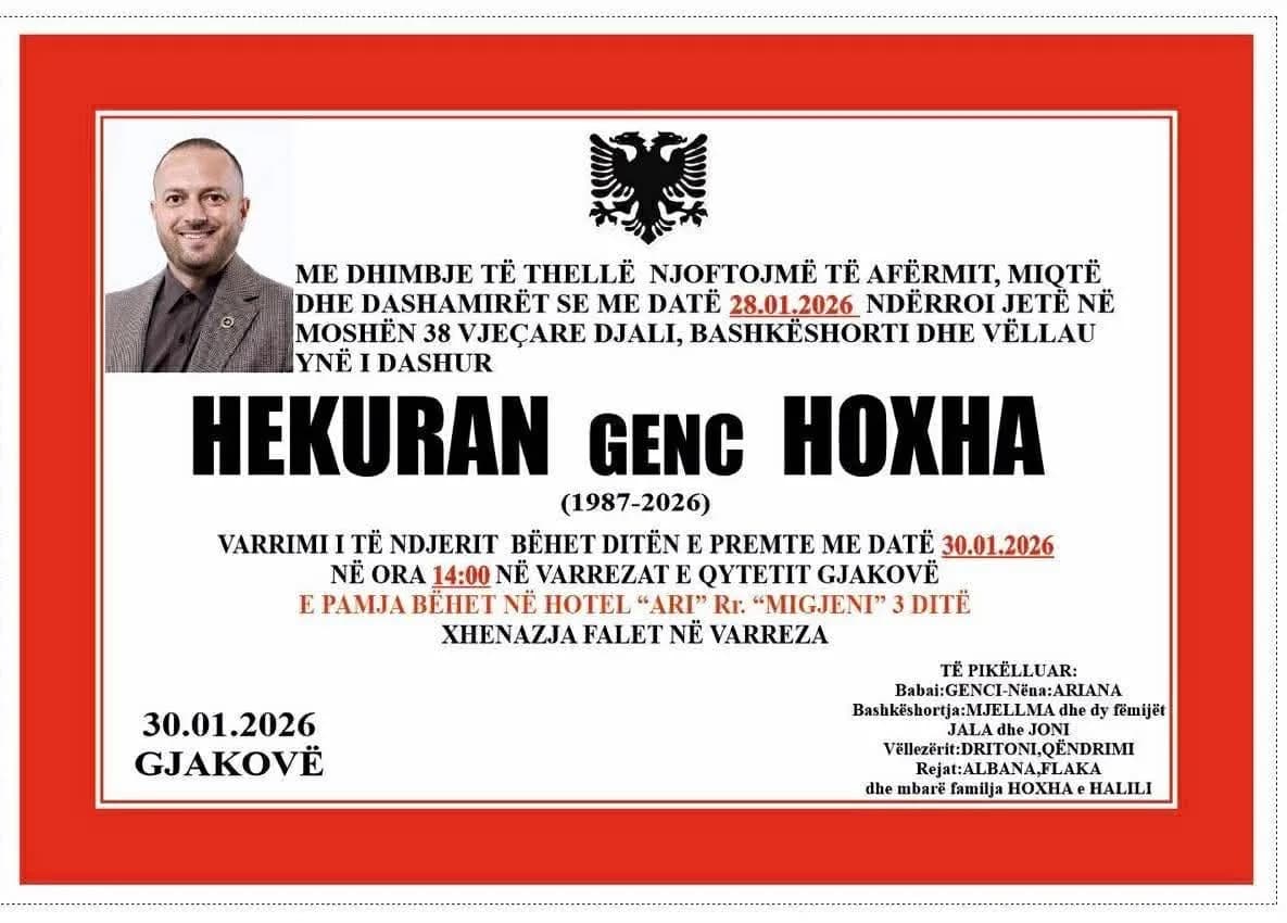 Nesër i jepet lamtumira e fundit, ish-kandidatit për deputet nga AAK Hekuran Hoxha