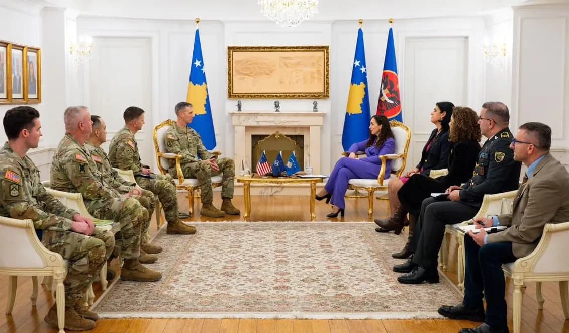 Osmani pret në takim lamtumirës komandantin amerikan: Prania e SHBA-së në kuadër të KFOR-it jetike për Kosovën