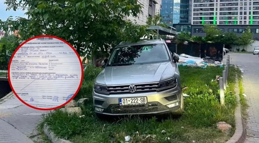 Gjobitet me 100 euro një qytetar në Prishtinë, parkoi veturën në hapsirë të gjelbëruar