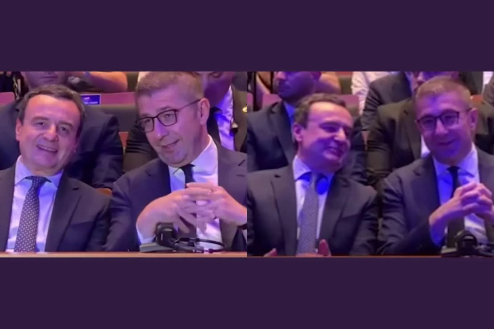 Momenti në Shkup: Mickoski dhe Kurti ulur krah për krah dhe të buzëqeshur në kongresin e VLEN-it