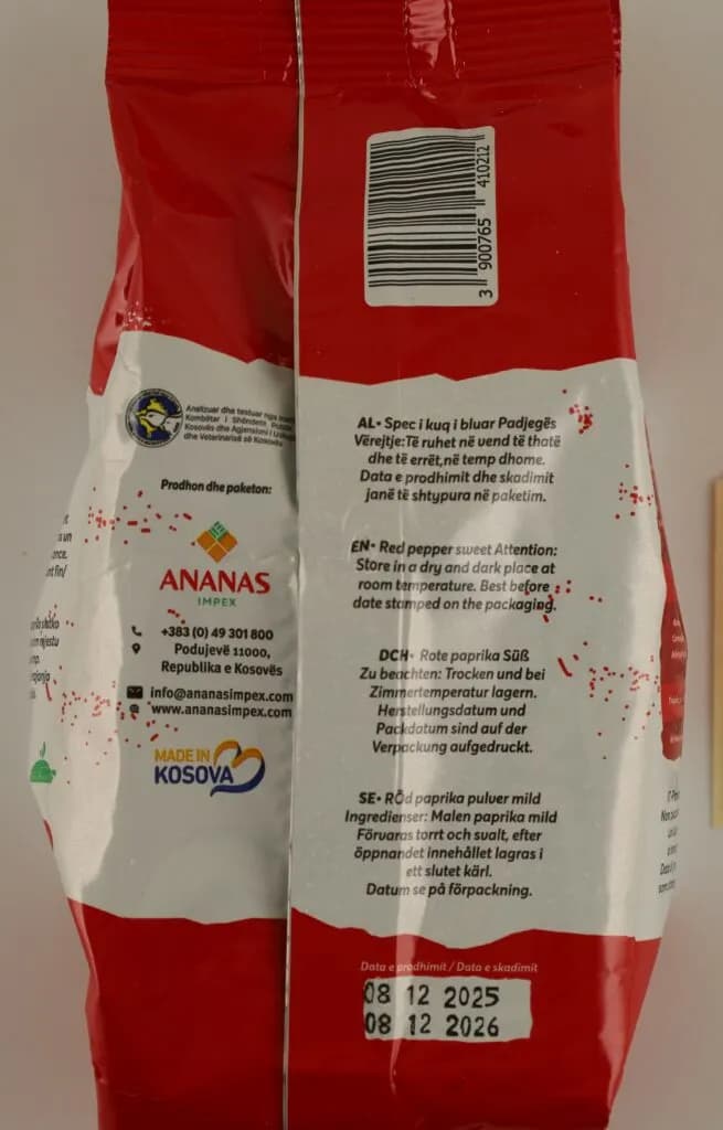 Speci i kuq i bluar me origjinë nga Kosova ka rezultuar me prezencë të pesticidit ‘’Carbofuran’’