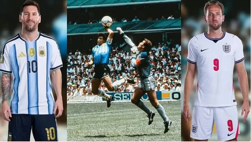 Nga ‘Dora e Zotit’ e Maradonës, kartoni i kuq i Beckhamit te përballja e parë e Messit me Anglinë – çka presim sonte?